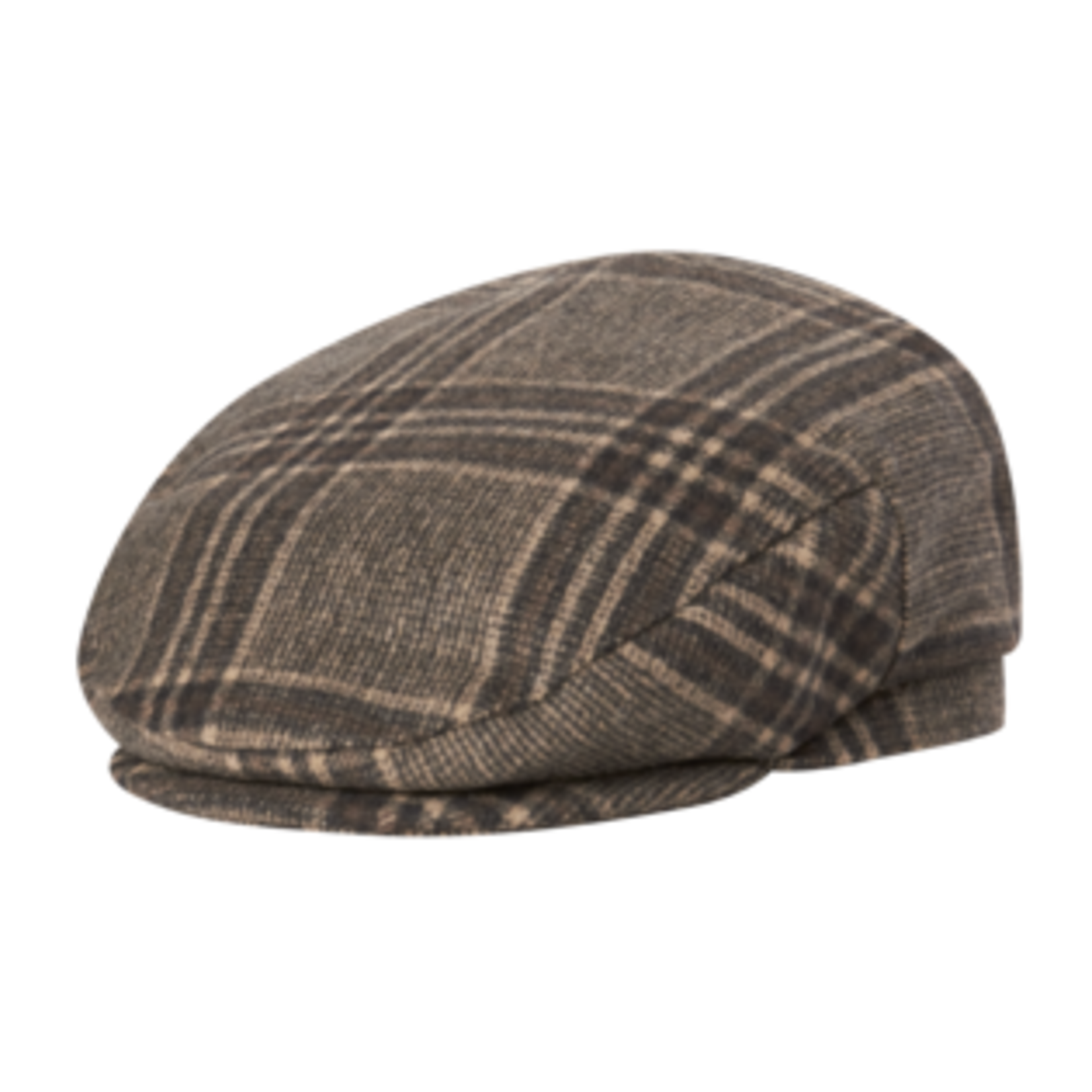 Coffee Wool Plaid Driver's Cap - Caballero