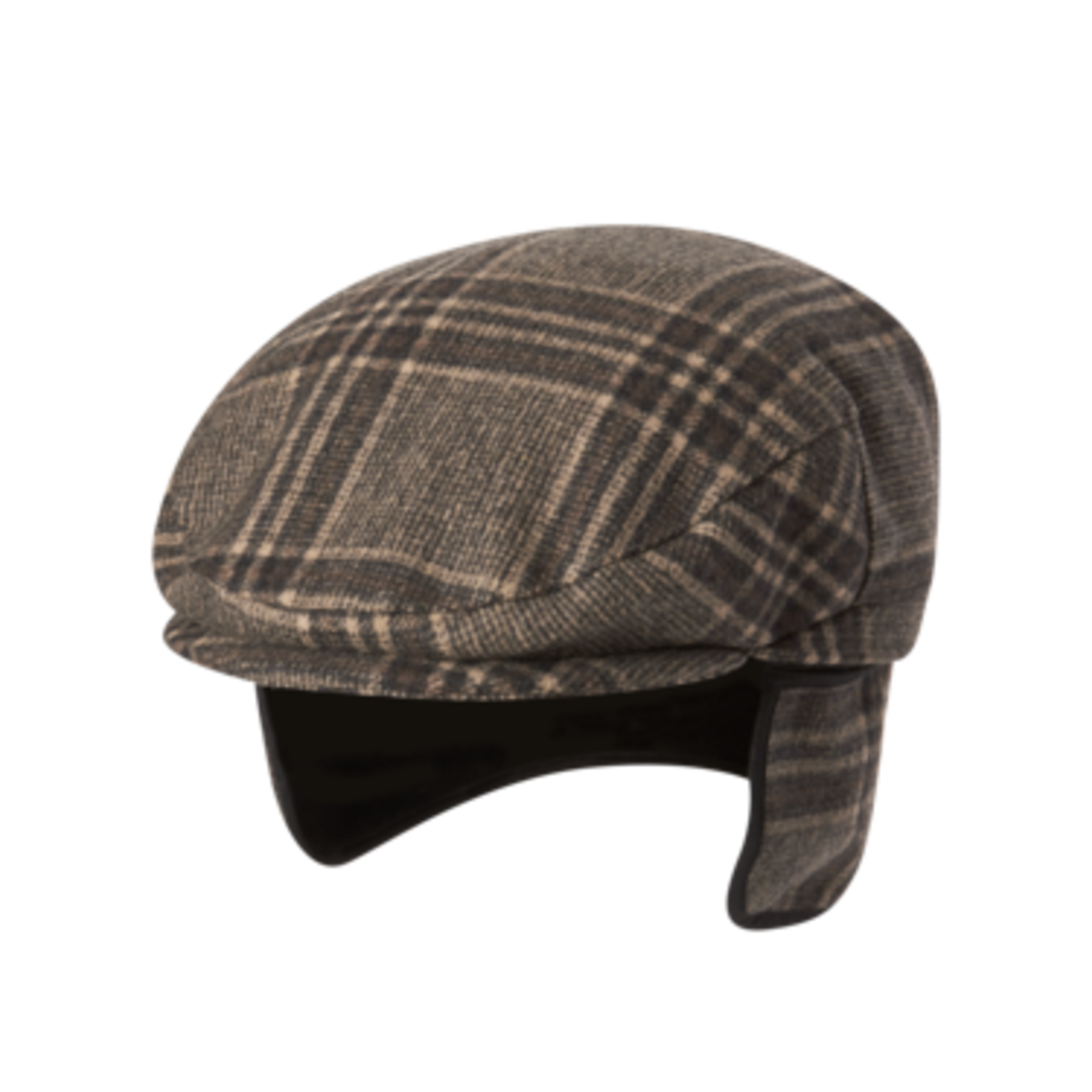 Coffee Wool Plaid Driver's Cap - Caballero