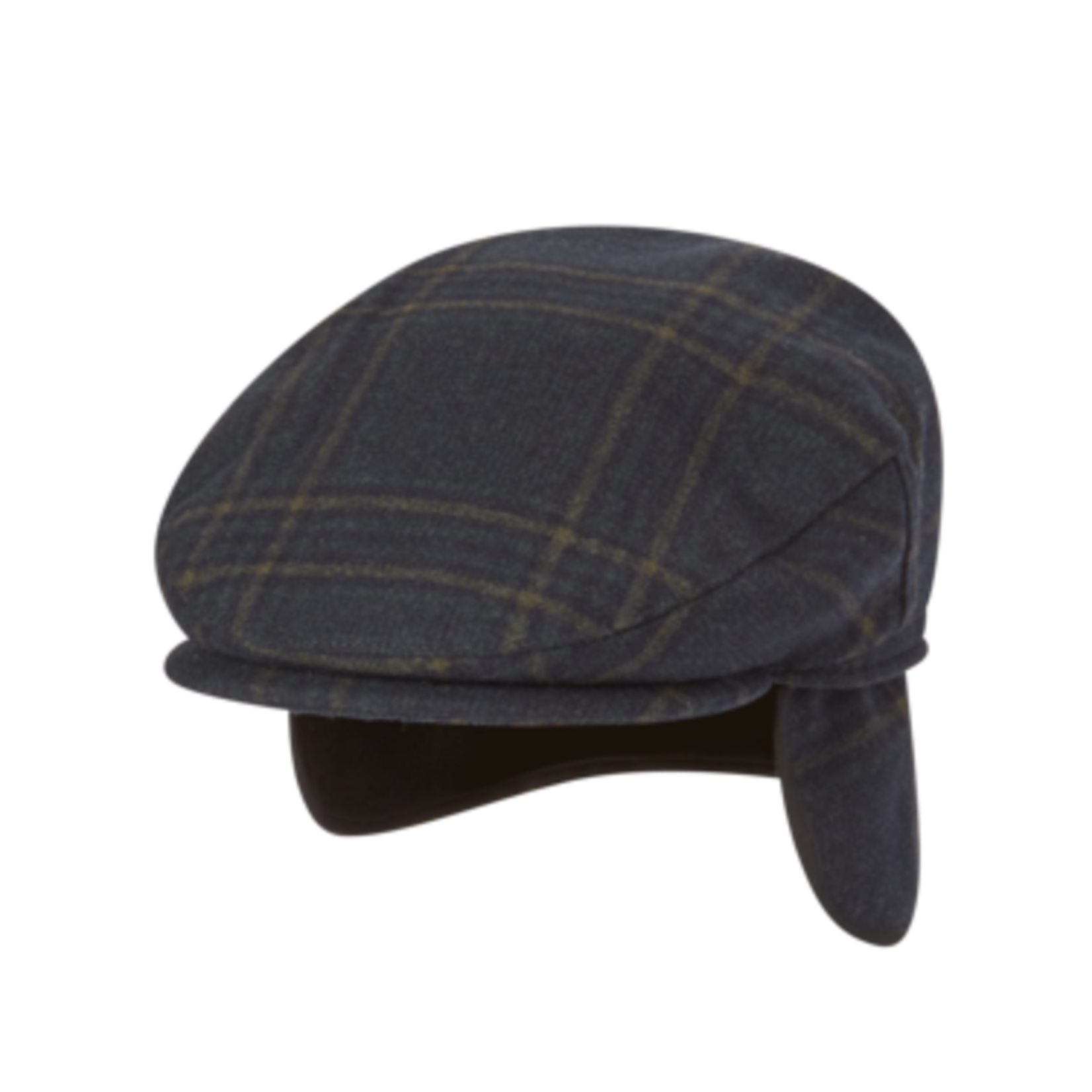 Navy Wool Plaid Driver's Cap - Caballero
