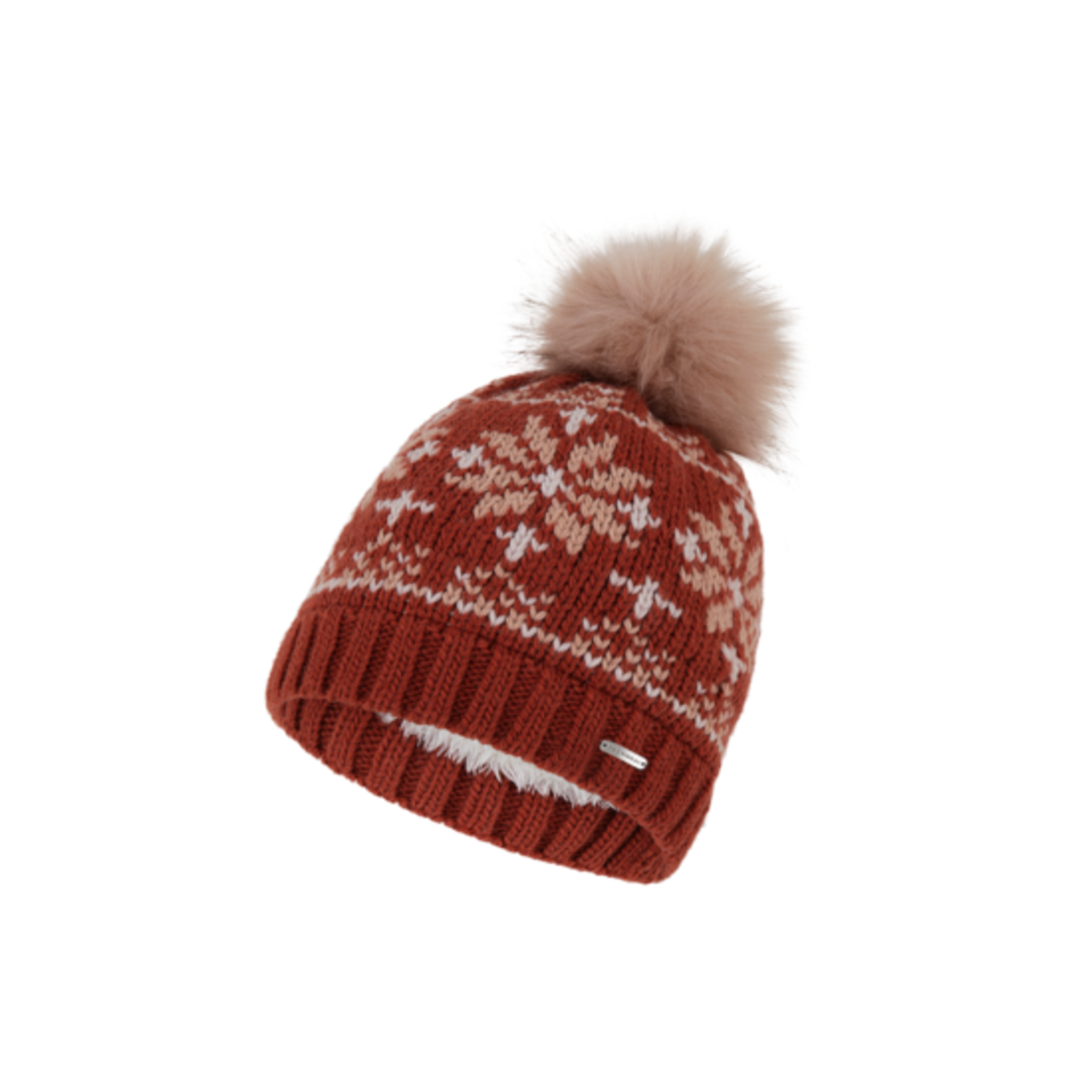 Rust Snowflake Beanie w Pompom - Nia