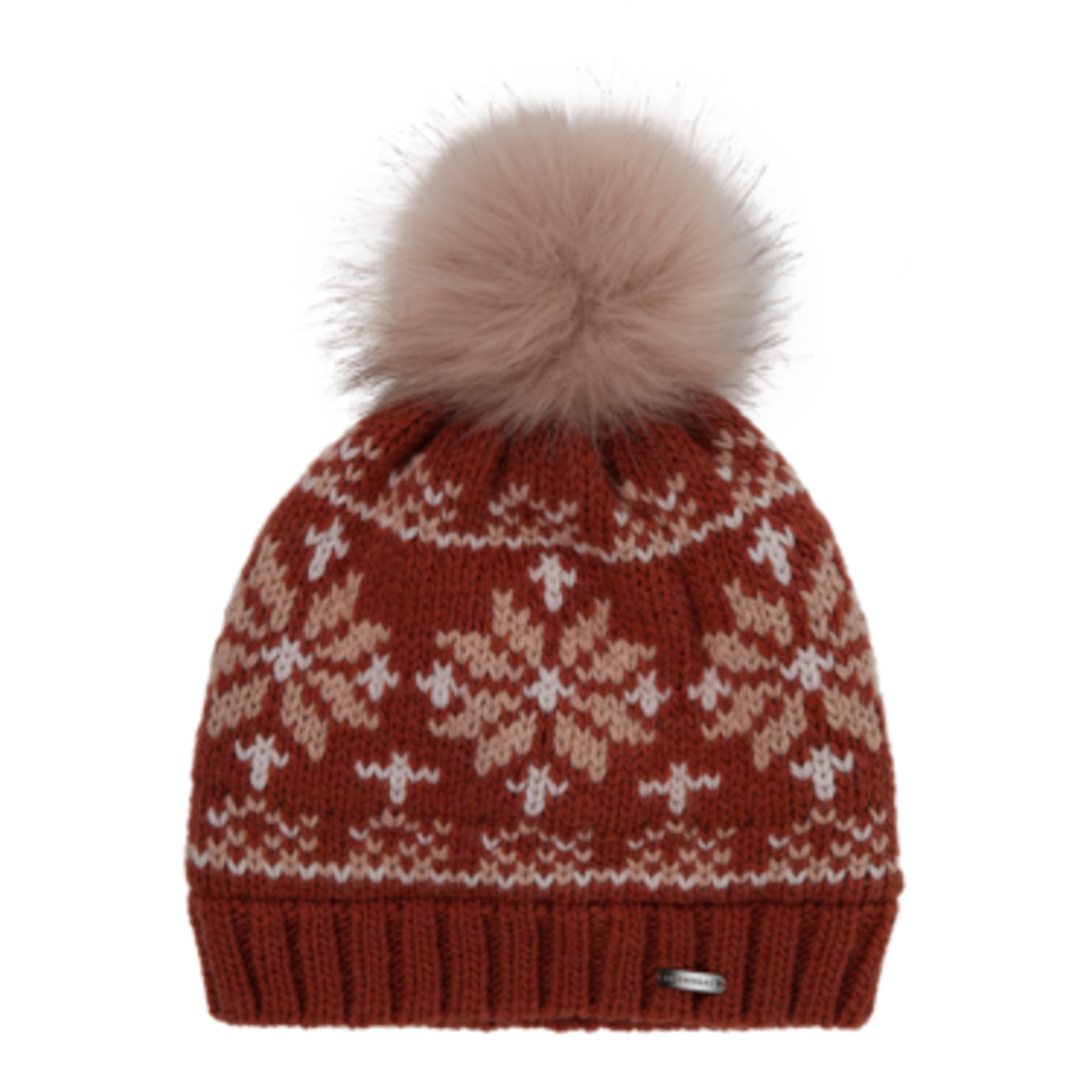 Rust Snowflake Beanie w Pompom - Nia