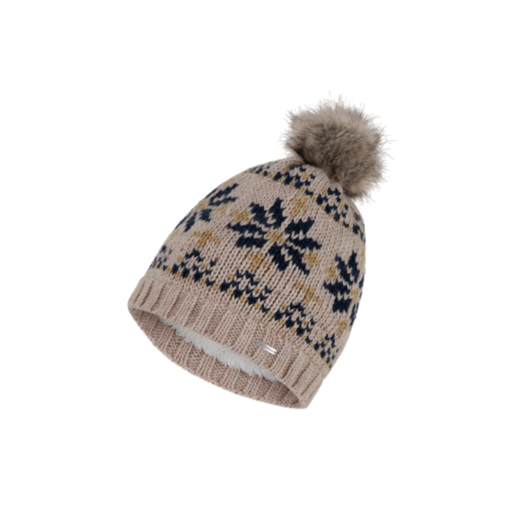 Natural Snowflake Beanie w Pompom - Nia