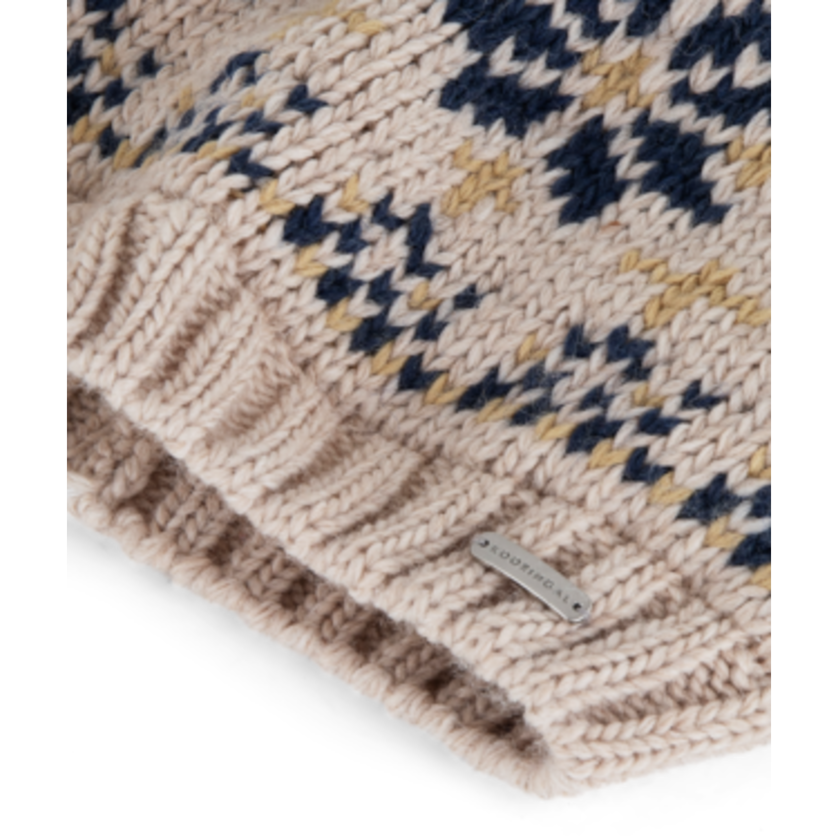 Natural Snowflake Beanie w Pompom - Nia