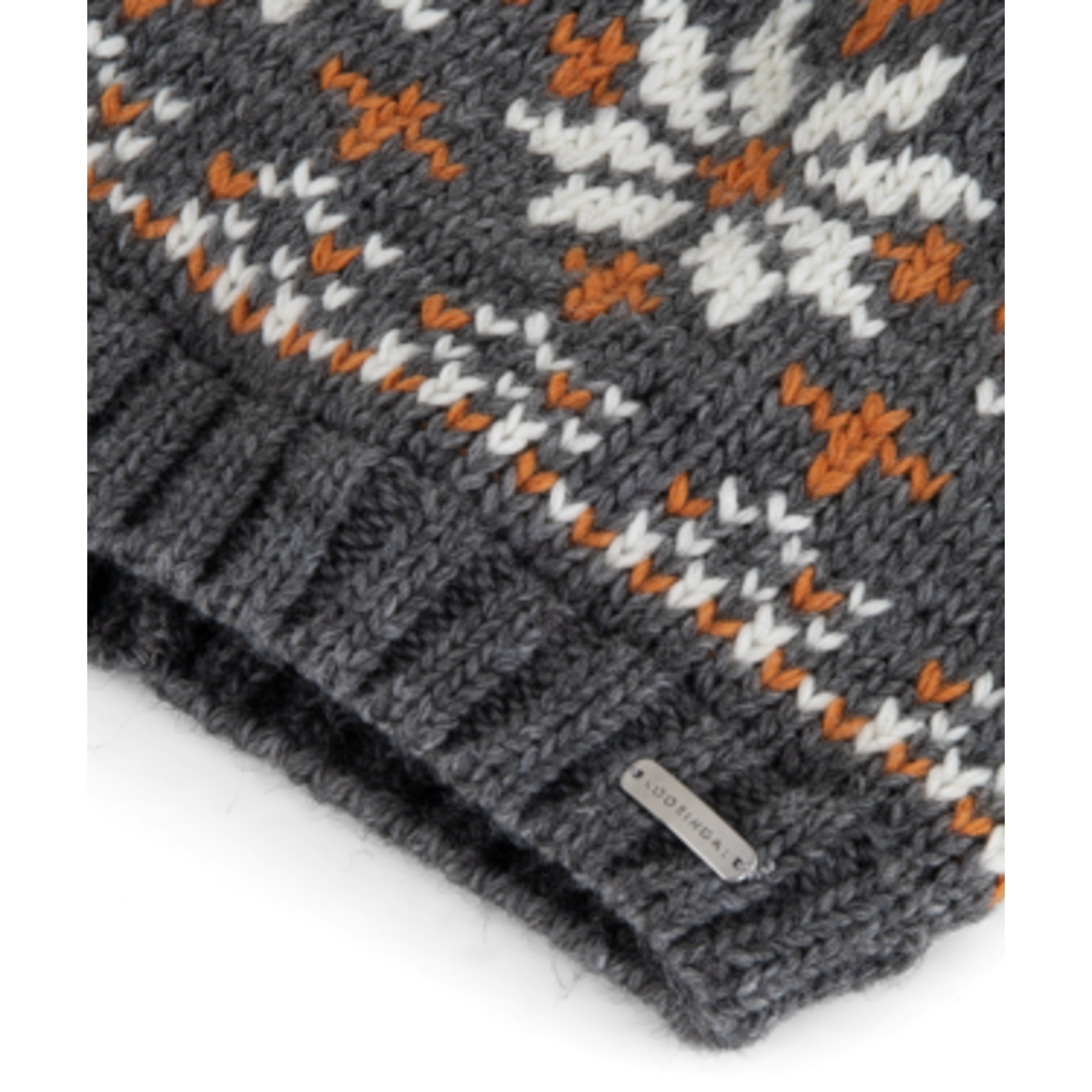 Grey Snowflake Beanie w Pompom - Nia
