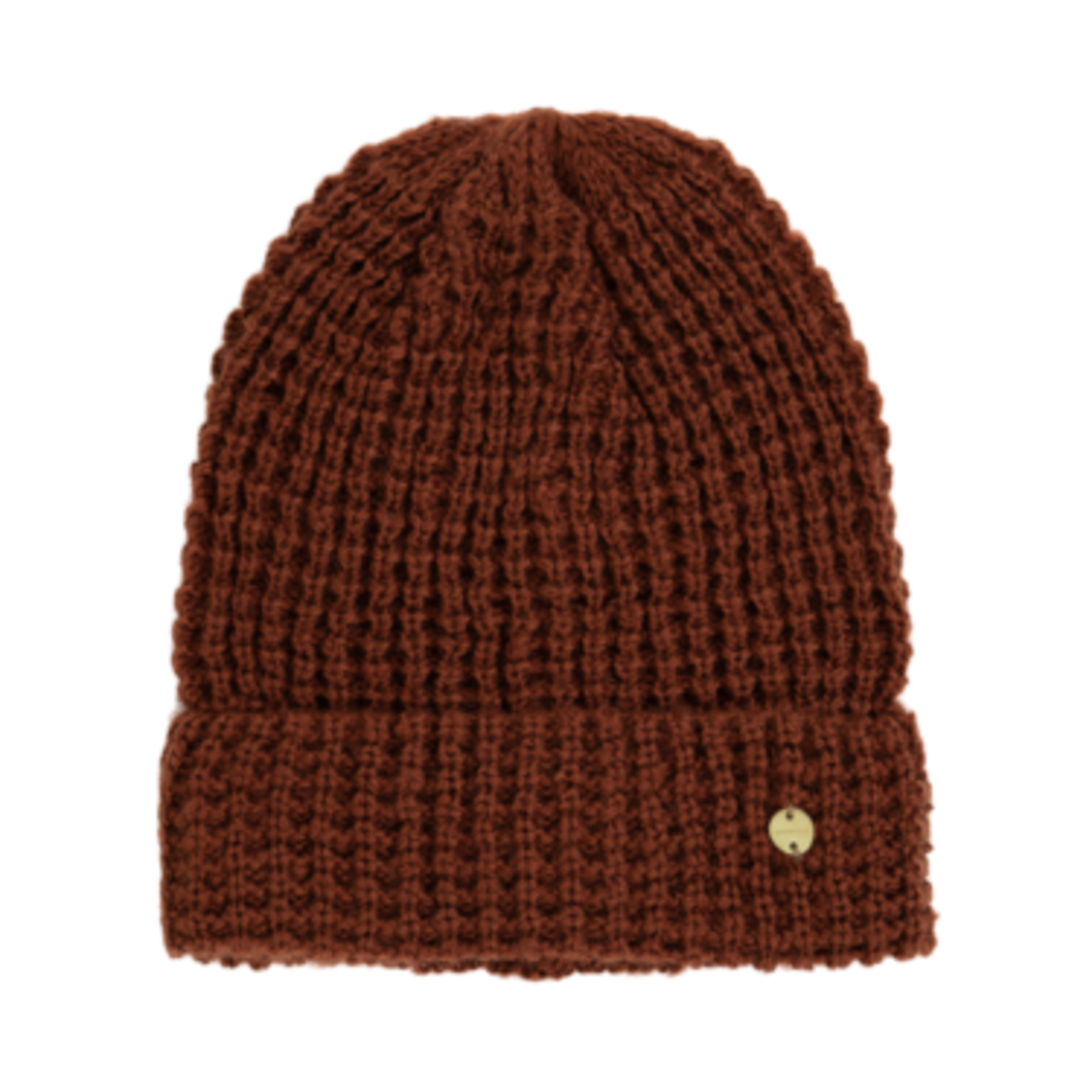 Chestnut Waffle Knit Slouch Beanie - Claudiana