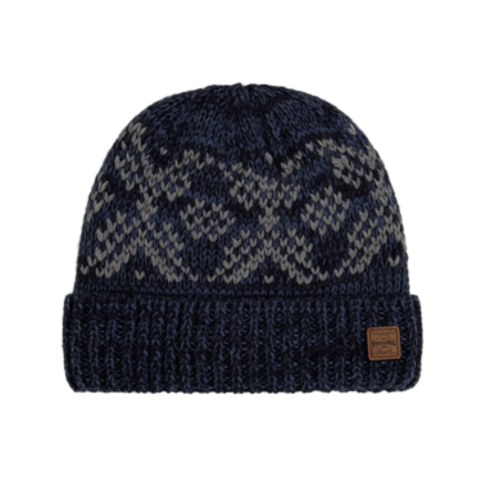 Navy & Grey Patterned Beanie - Myack