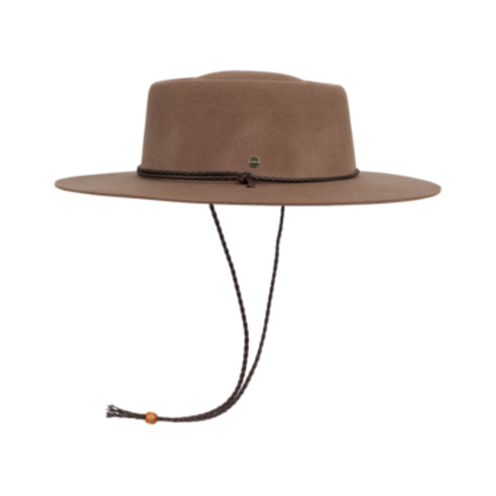 Brown Wide Brim Fedora w Strap - Selwyn