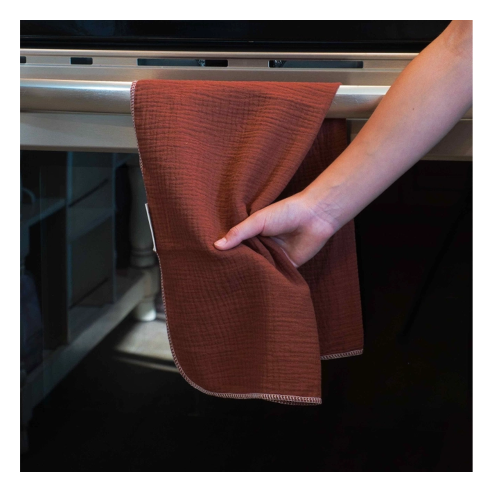 Organic Cotton Muslin Kitchen Towel - Nutmeg