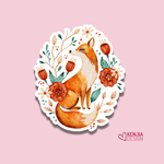 Floral Fox Sticker