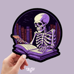 Reading Skeleton Sticker