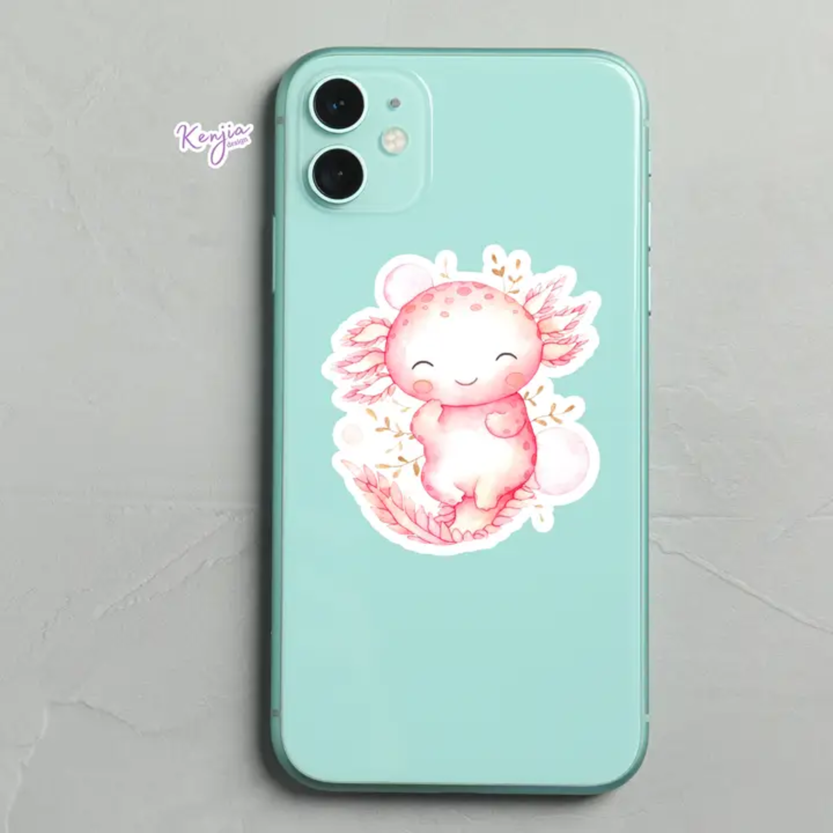Watercolour Axolotl Sticker