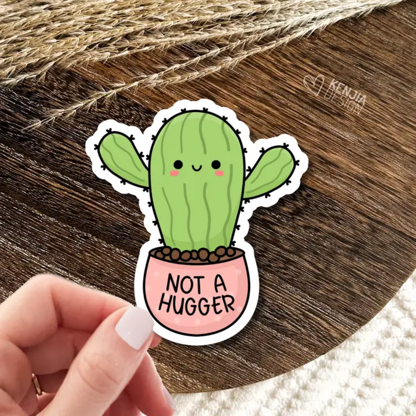 Not a Hugger Cactus Sticker