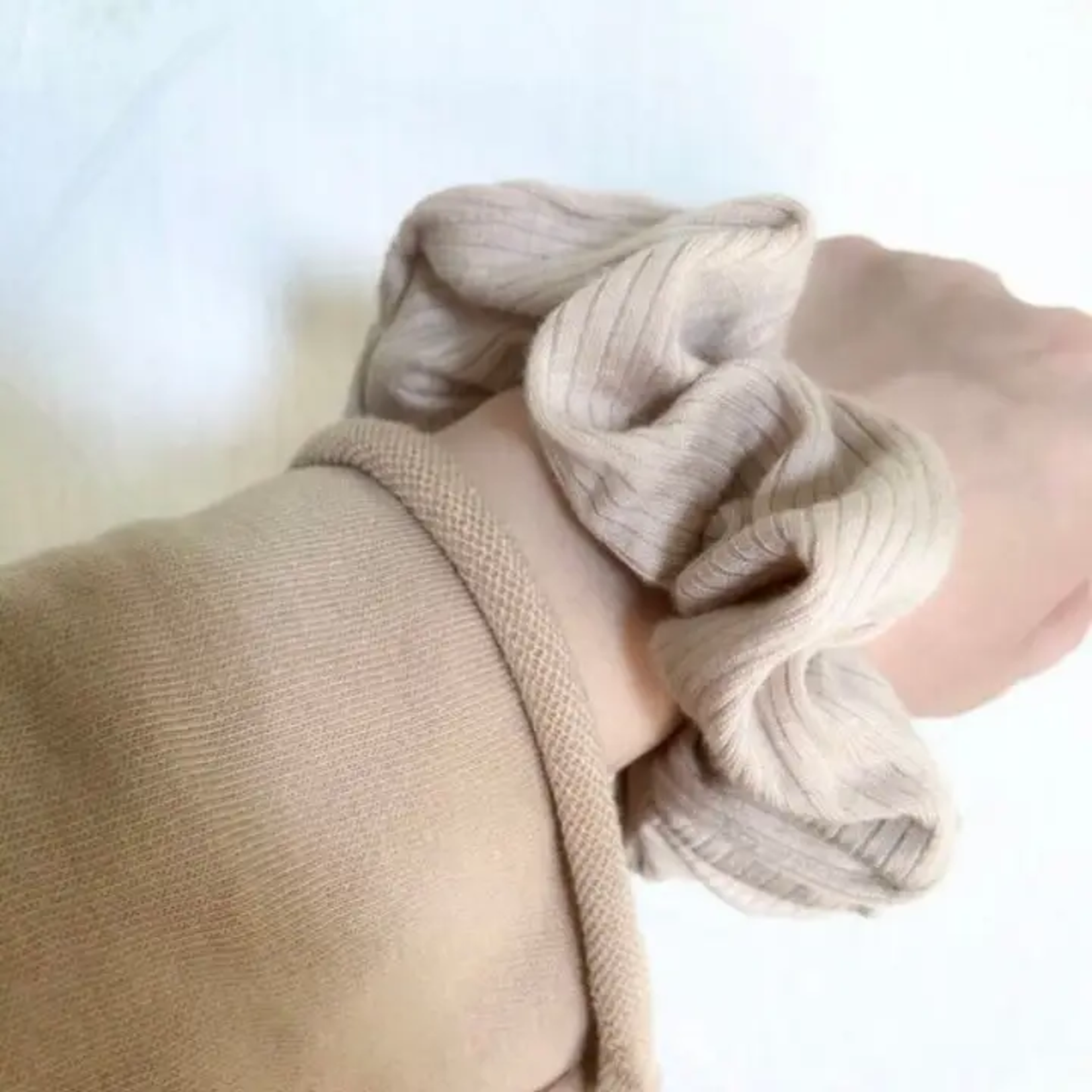 Nude Ribbed Scrunchie