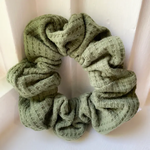 Olive Green Waffle Knit Scrunchie