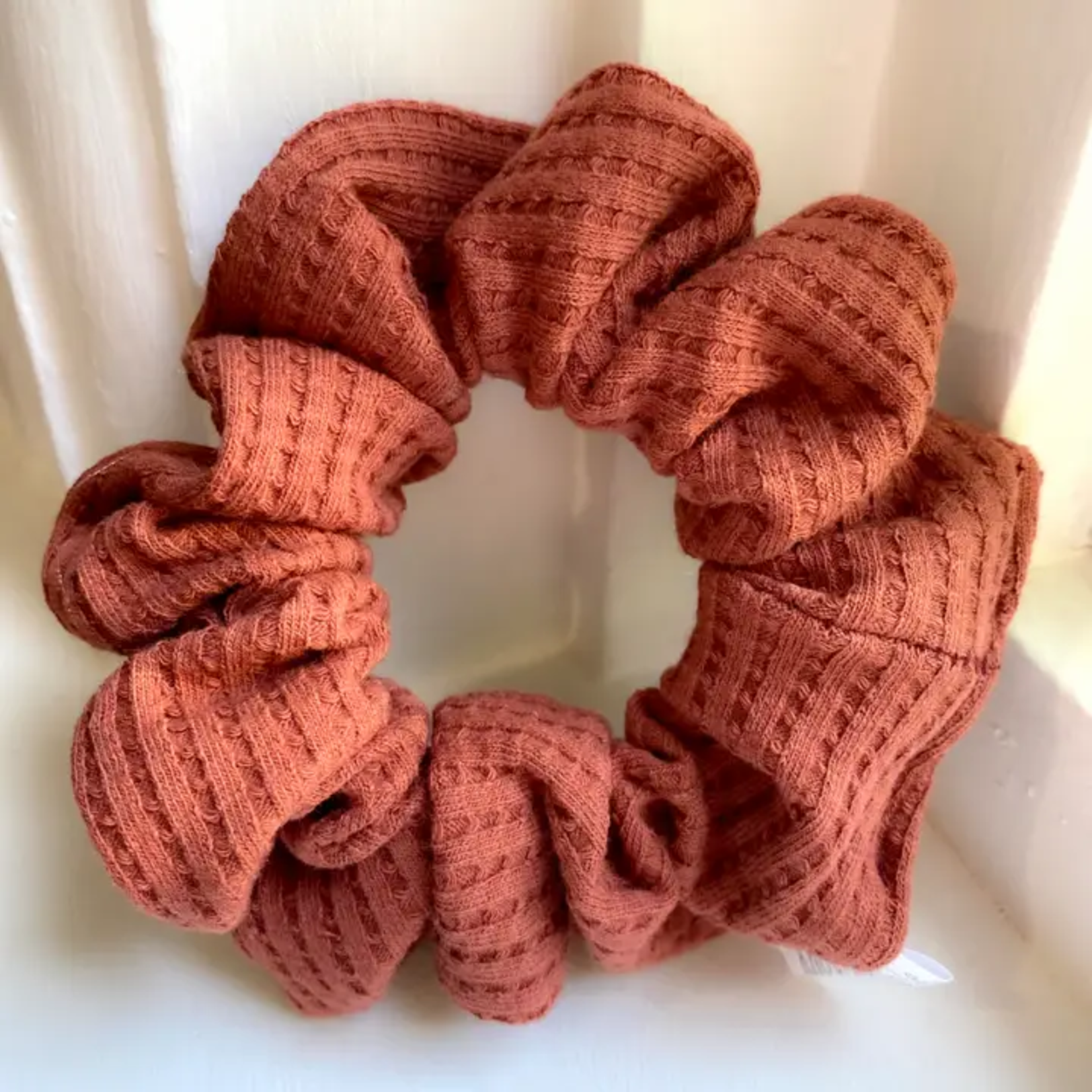 Rust Waffle Knit Scrunchie