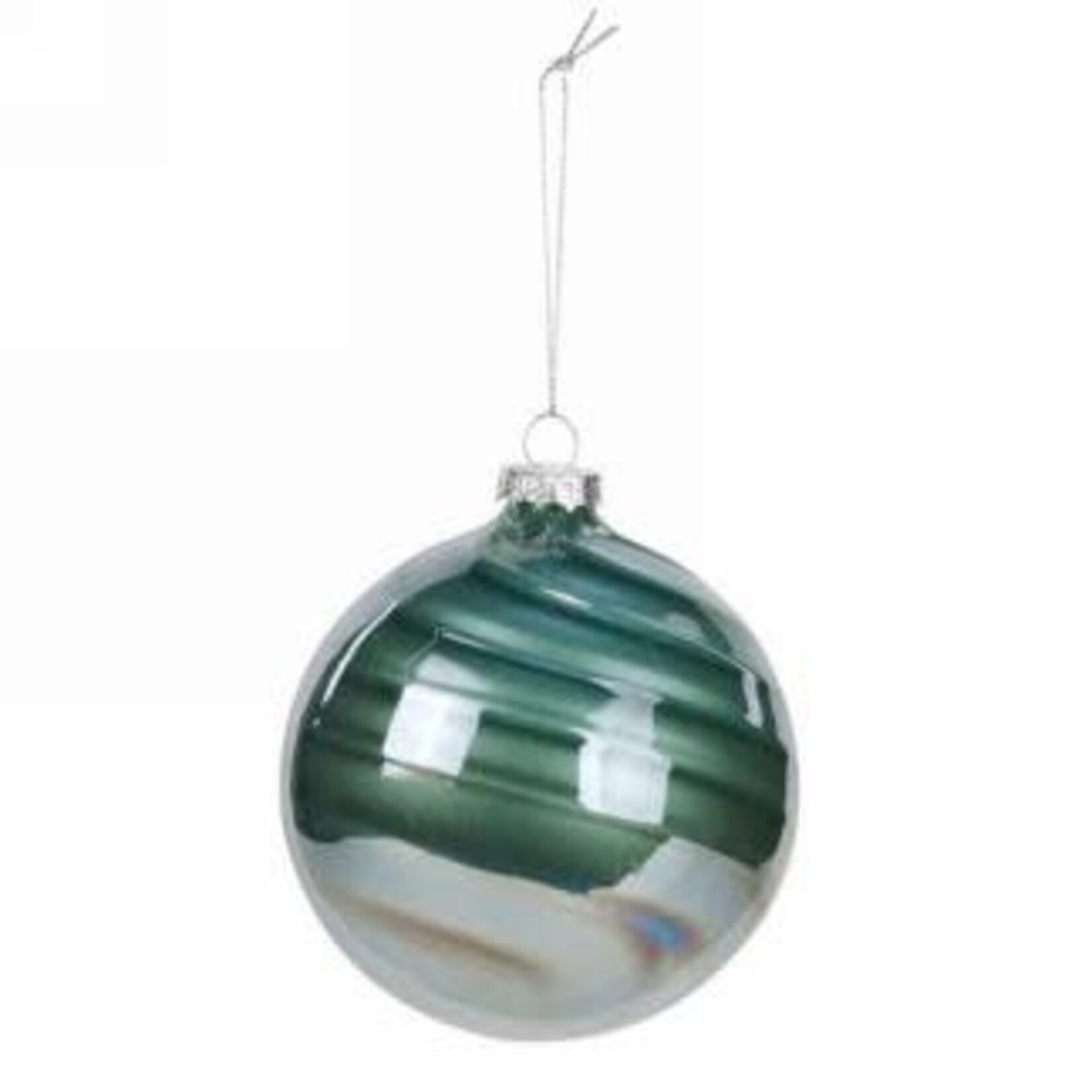 Glass Green Swirl Ornament