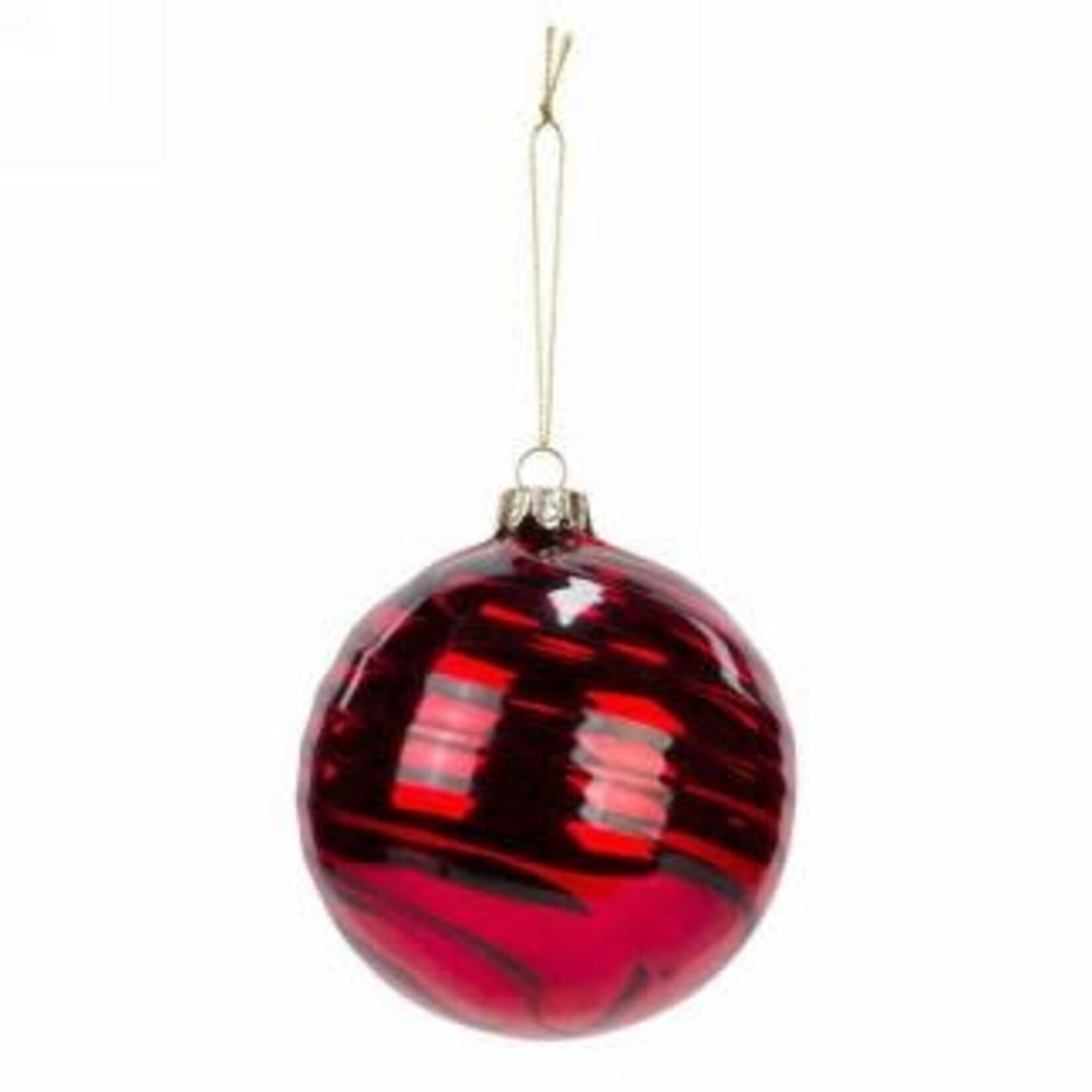 Glass Red Swirl Ornament