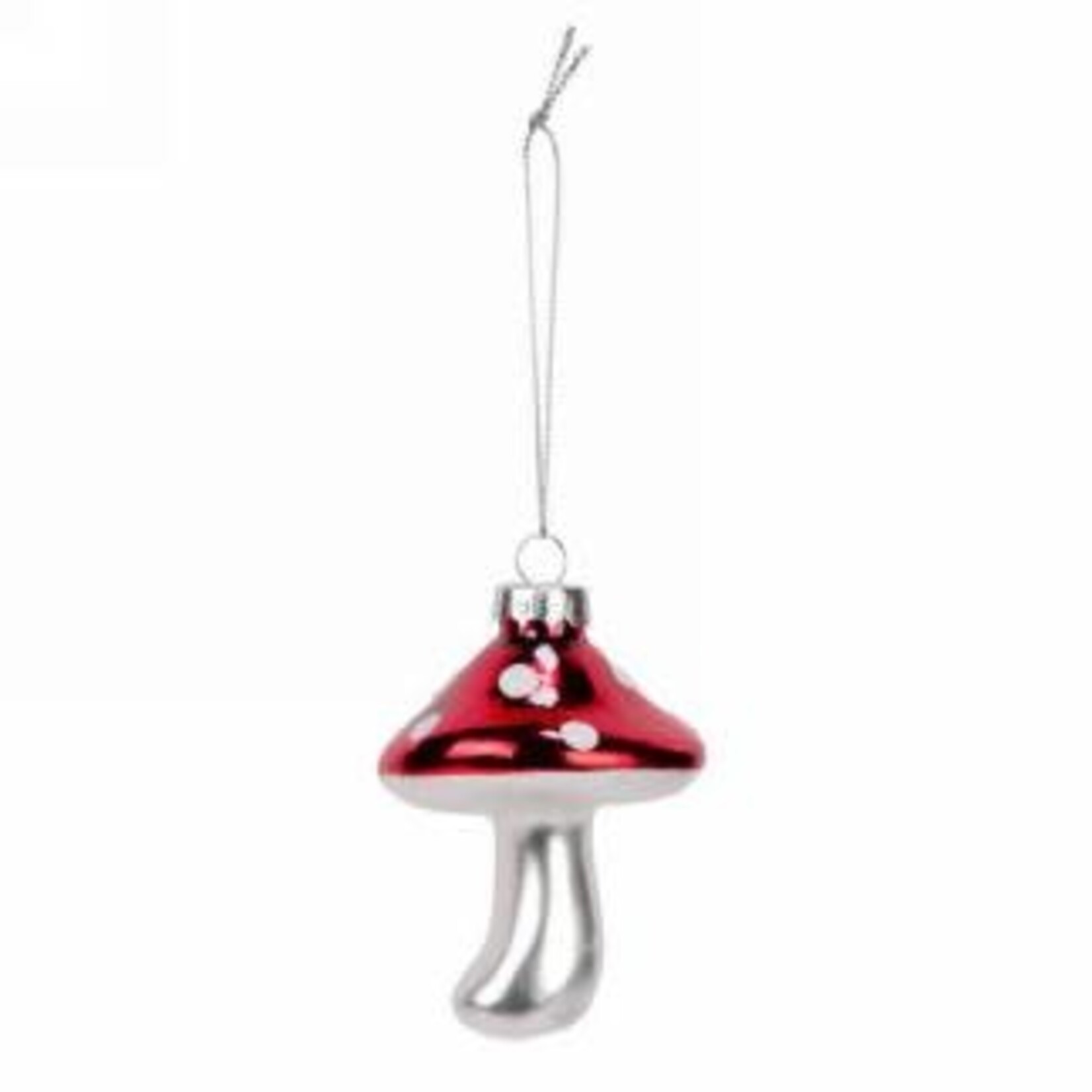 Red Glass Mushroom Ornament