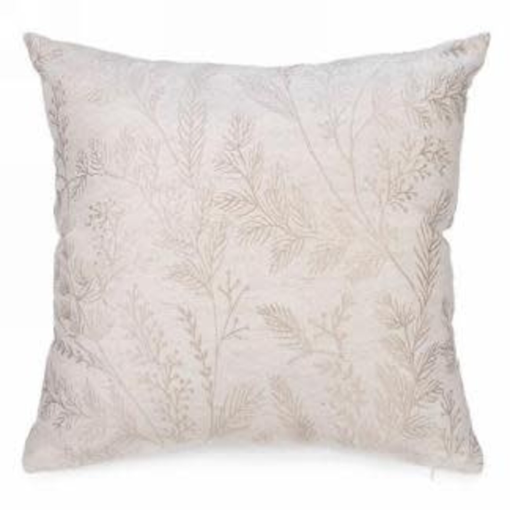 Beige Foliage Throw Cushion