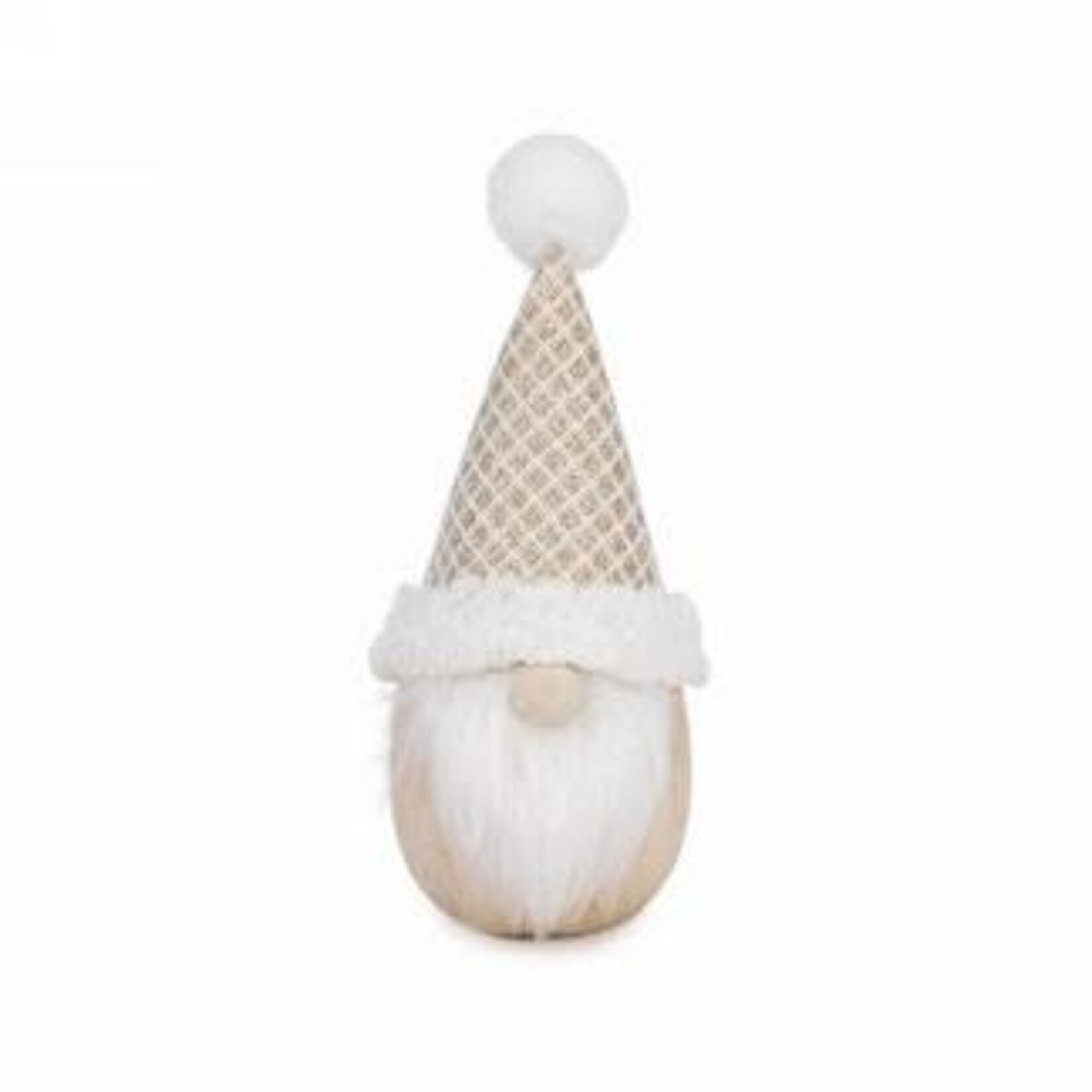 White & Natural Gnome w Glitter Hat