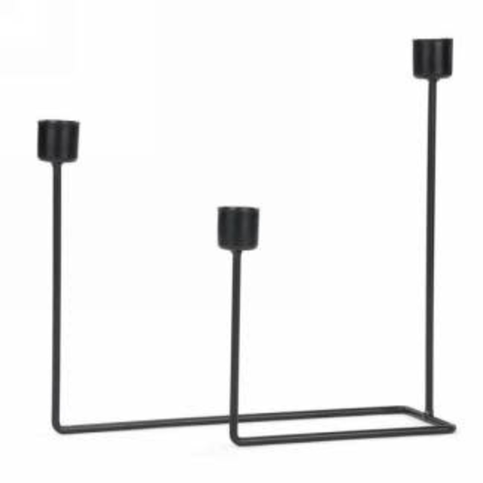 Black Metal Triple Taper Candle Holder