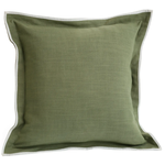 Green Cotton Cushion w Double Flange