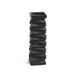 Small Black Ripple Ceramic Vase