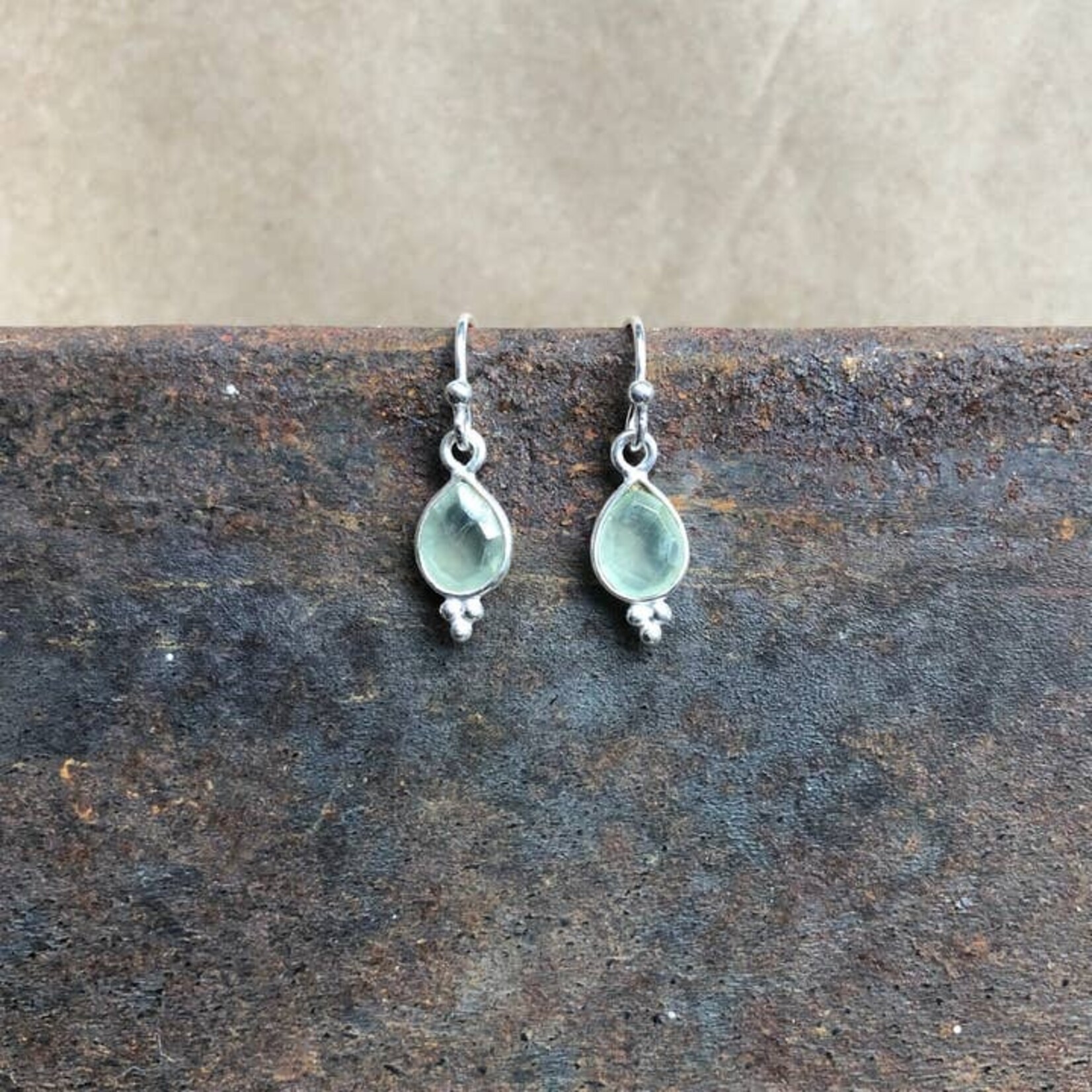Sterling Silver & Prehnite Rise Earrings