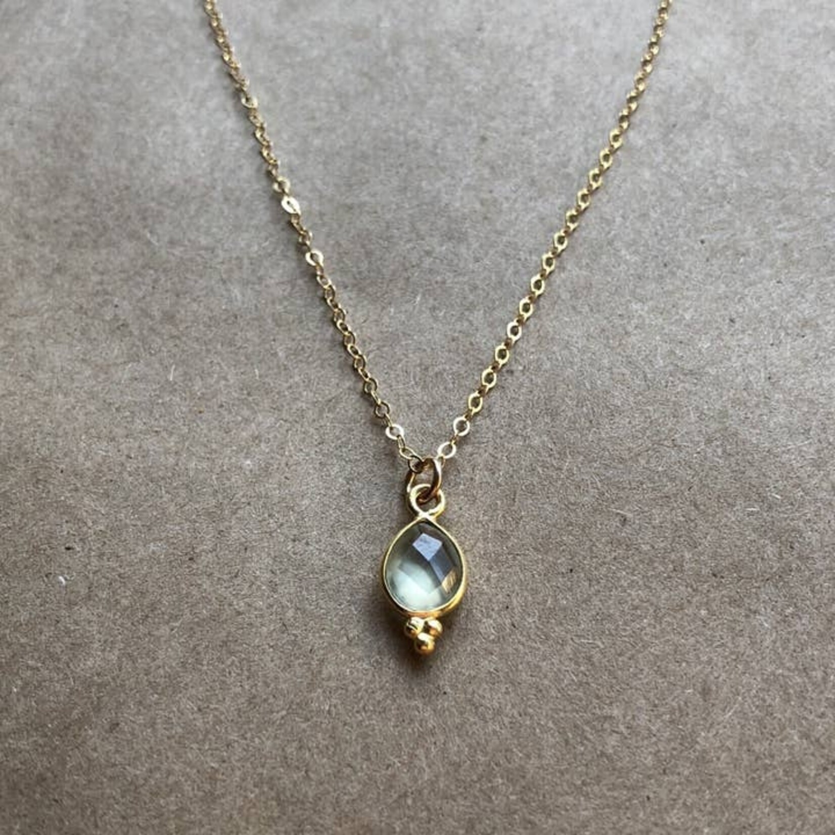 Gold & Prehnite Rise Necklace