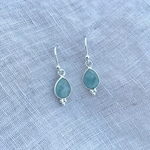 Sterling Silver & Aquamarine Rise Earrings