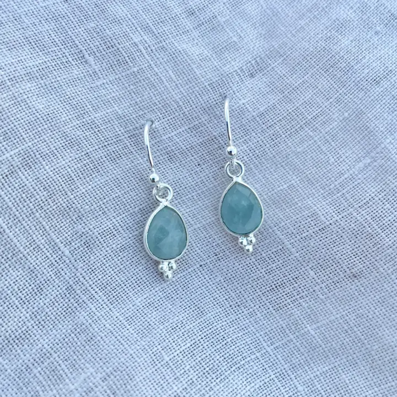 Sterling Silver & Aquamarine Rise Earrings