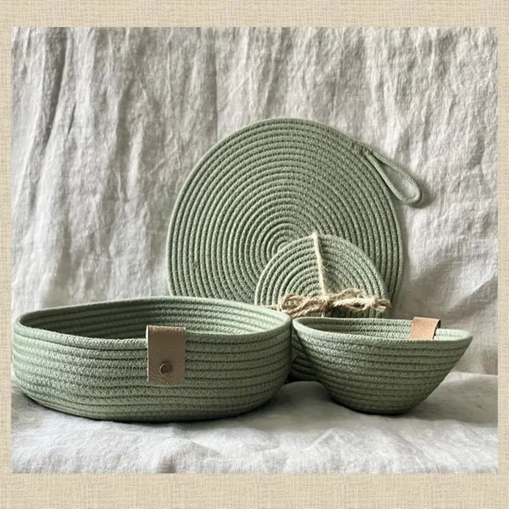 Sage Rope Bowl Gift Set