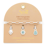 Silver Interchangeable Charm Bracelet - Amazonite