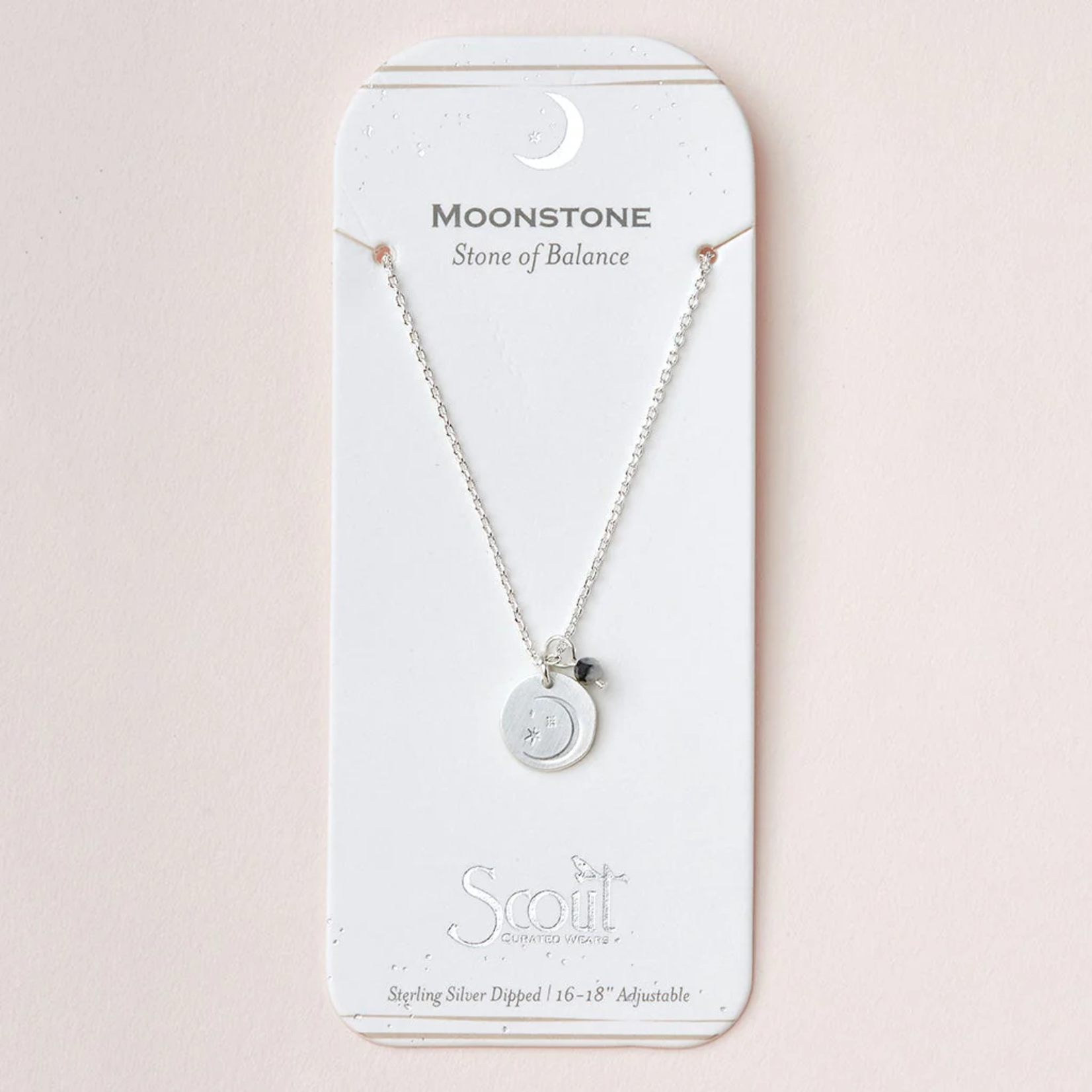 Silver & Moonstone Intention Charm Necklace