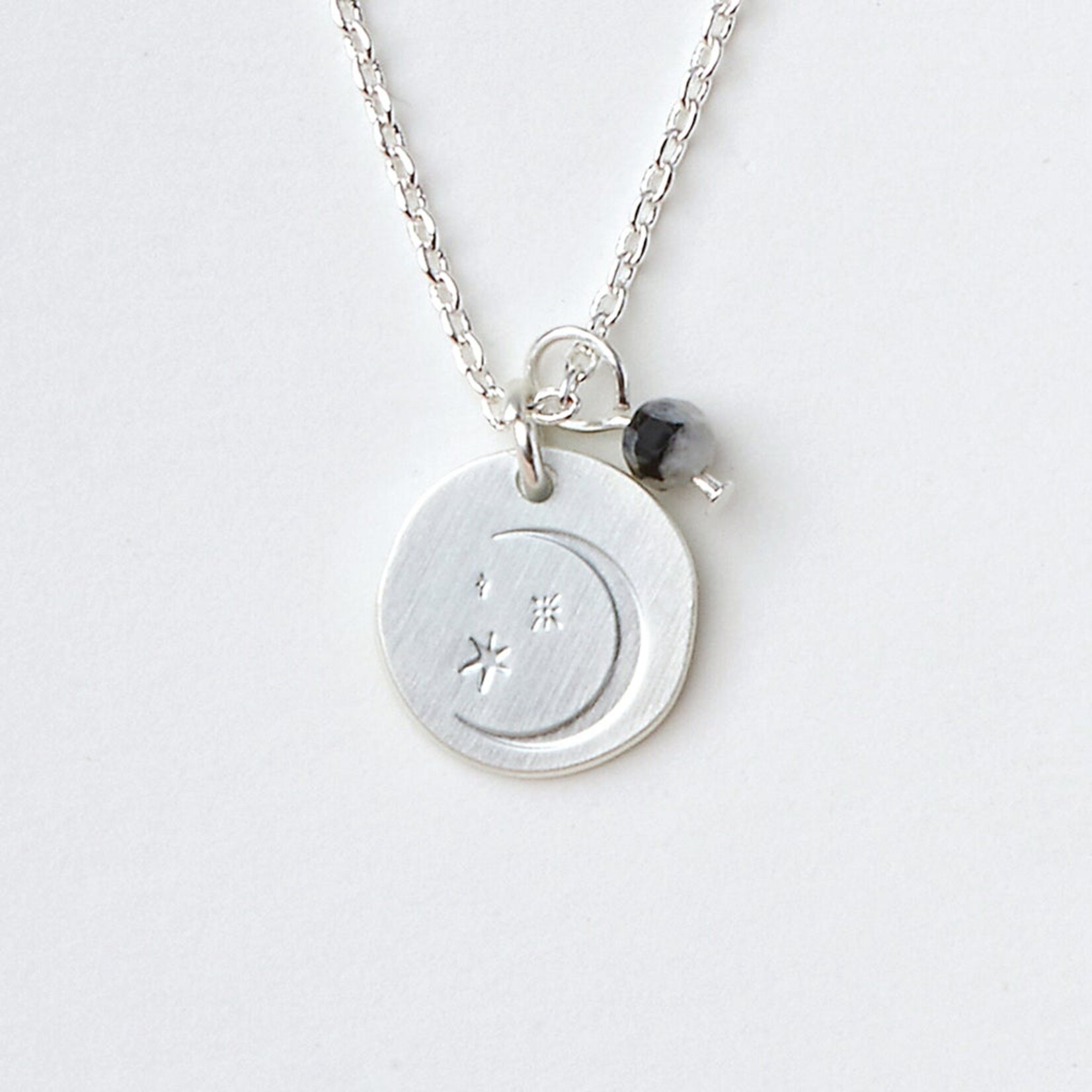 Silver & Moonstone Intention Charm Necklace