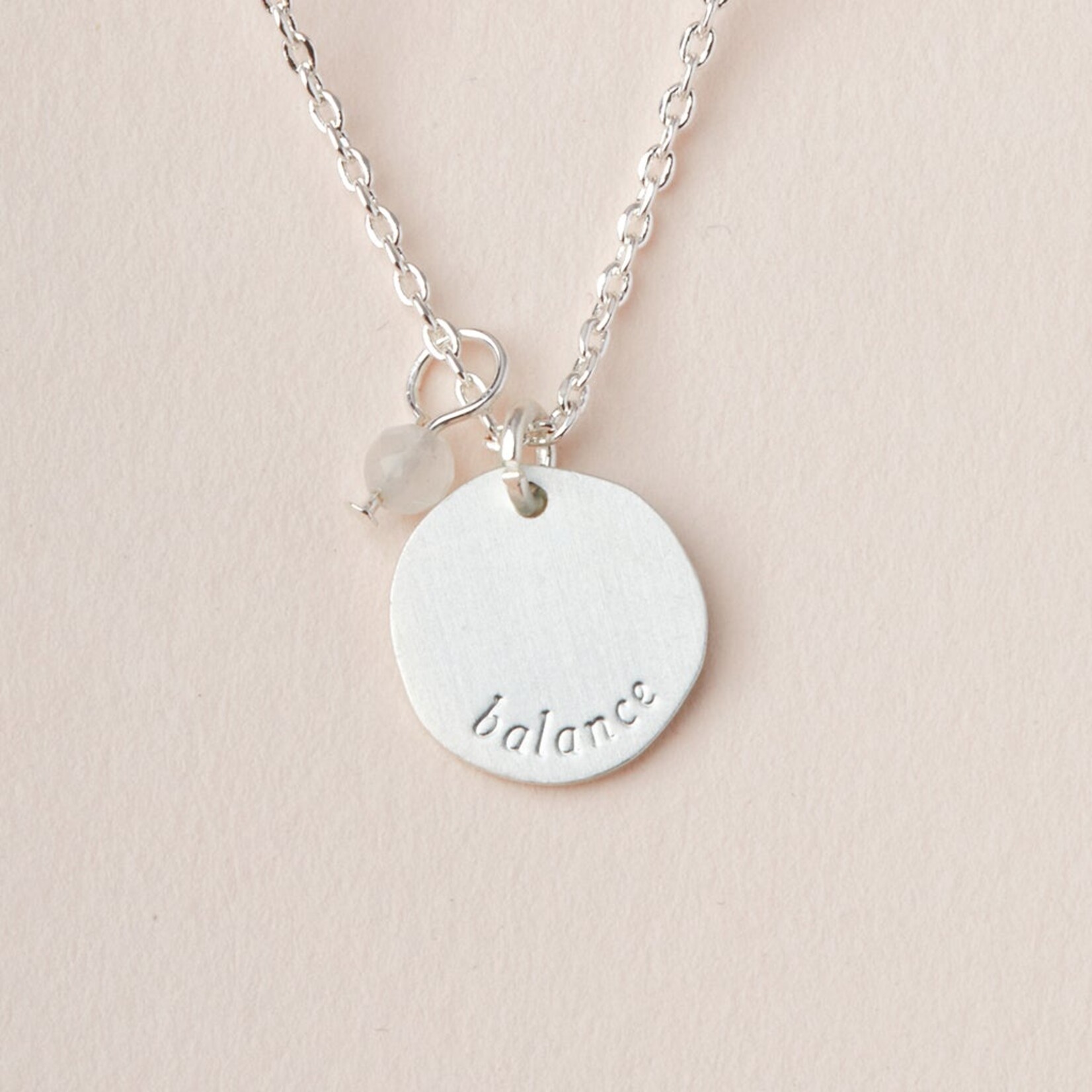 Silver & Moonstone Intention Charm Necklace