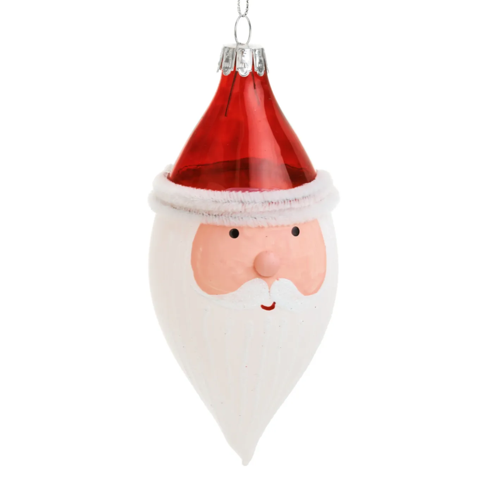 Glass Santa Ornament
