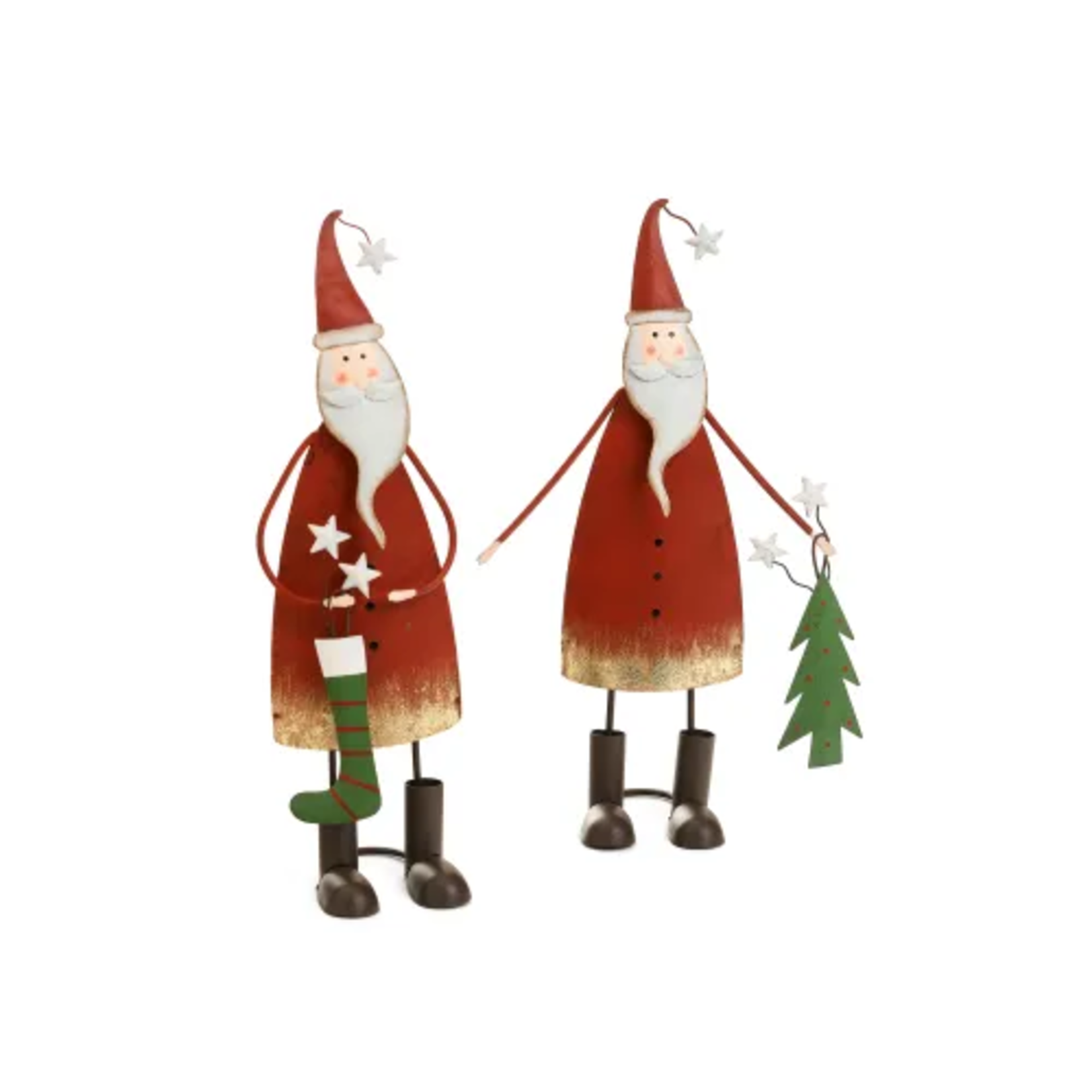 Metal Santa with Stocking Decor