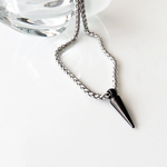 Steel Necklace With Black Spike