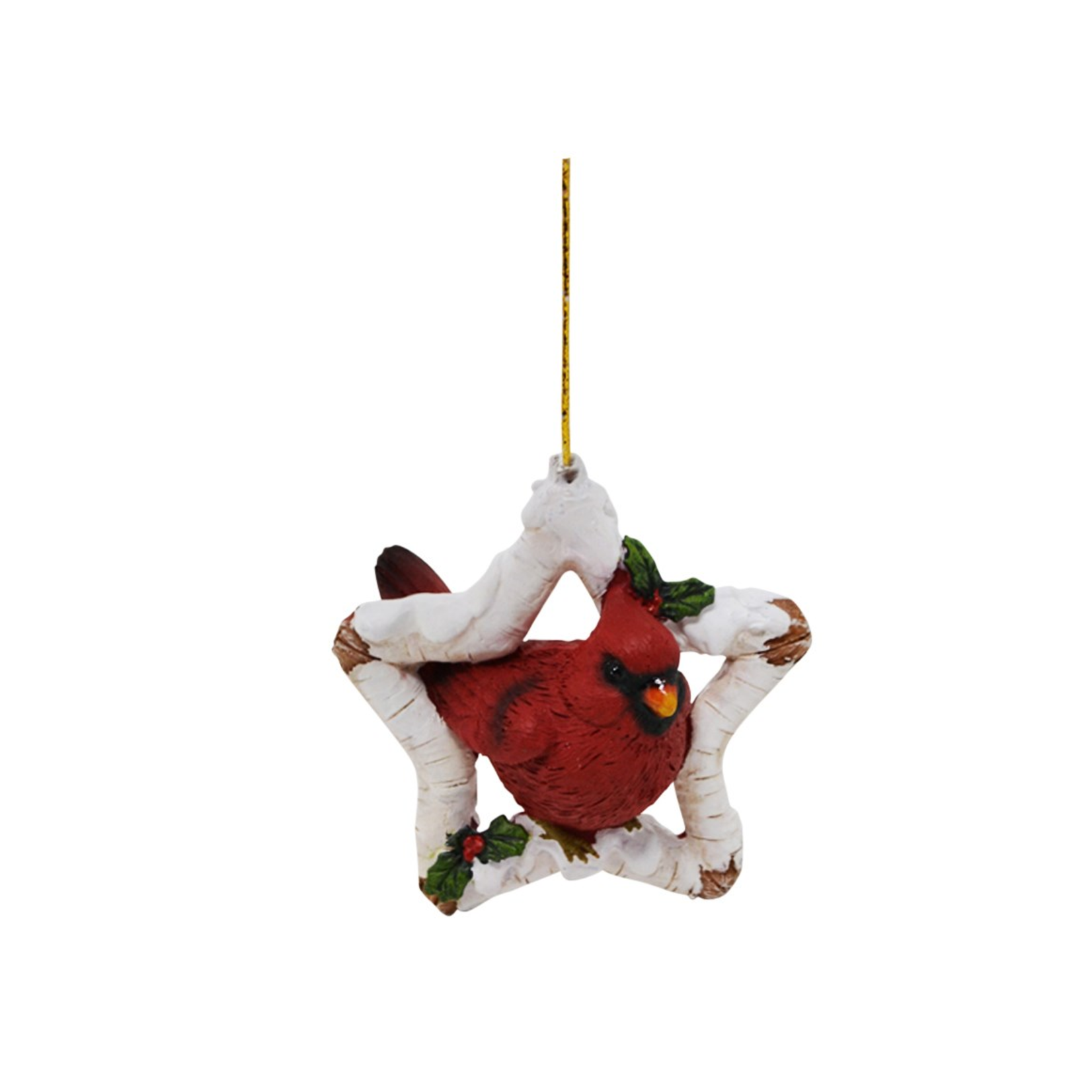 Cardinal In Birch Star Ornament