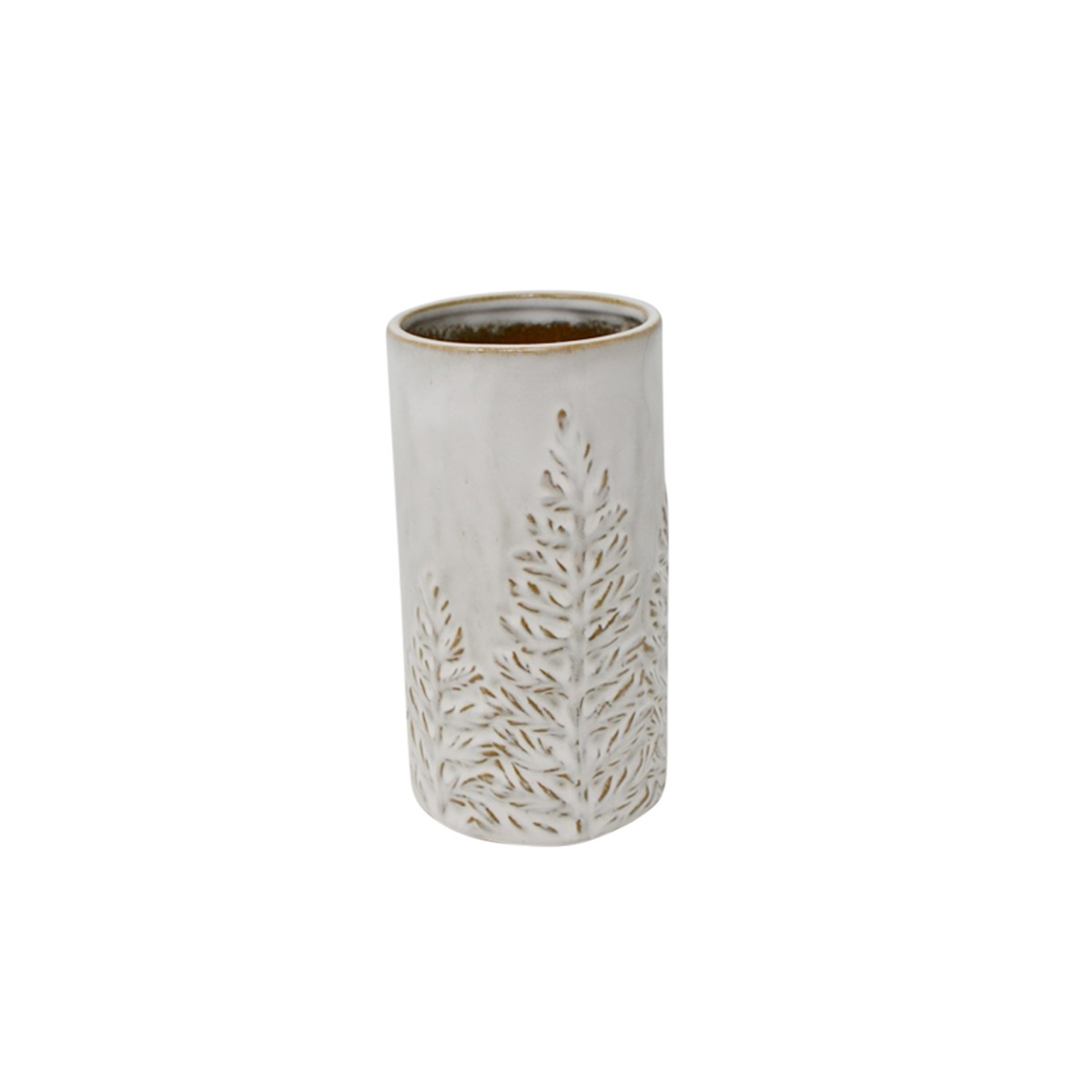 Cream & Natural Ceramic Fern Vase - Small