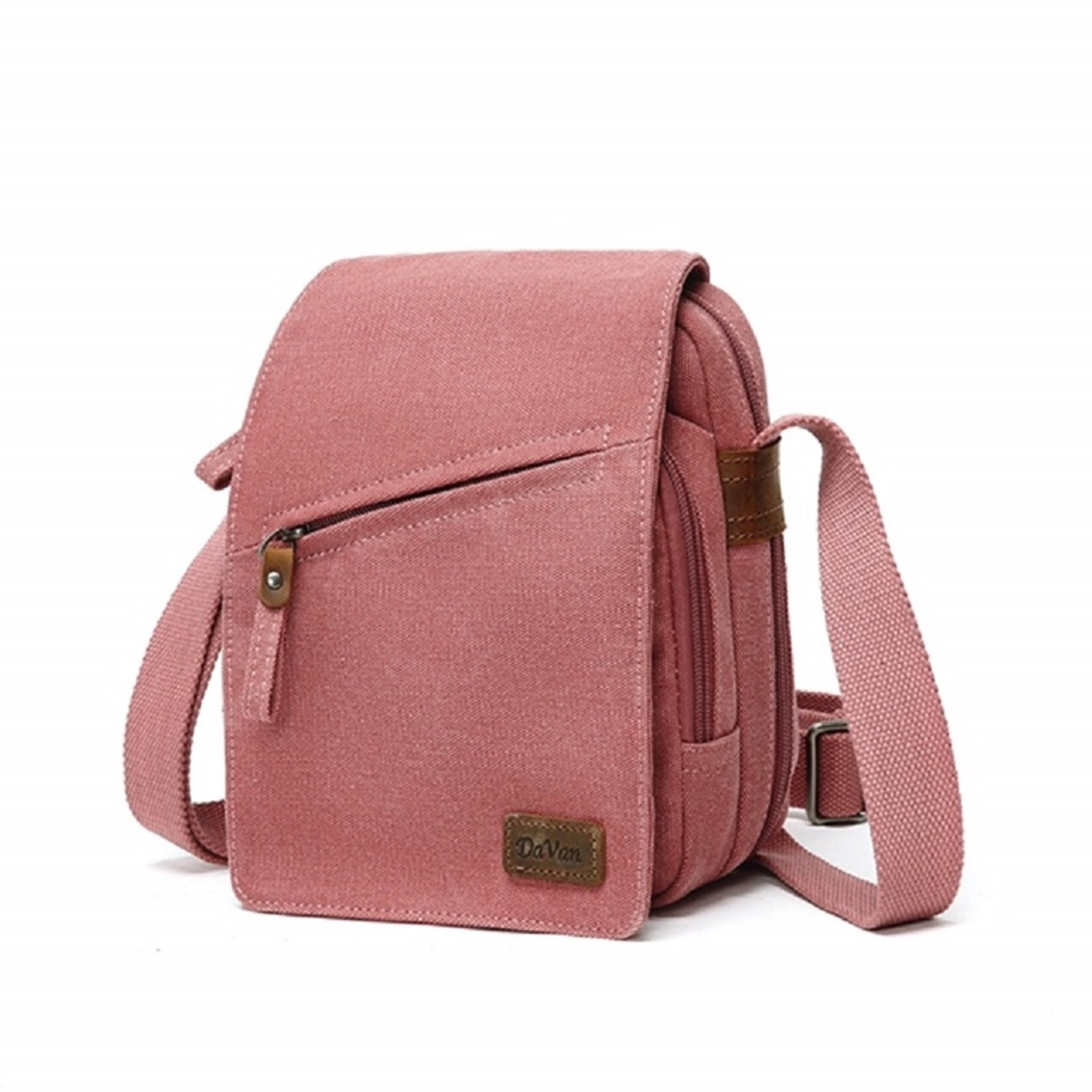 Black Canvas Shoulder Bag w Flap