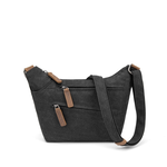 Small Black Waxed Canvas Shoulder Bag