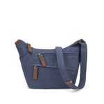 Small Blue Waxed Canvas Shoulder Bag