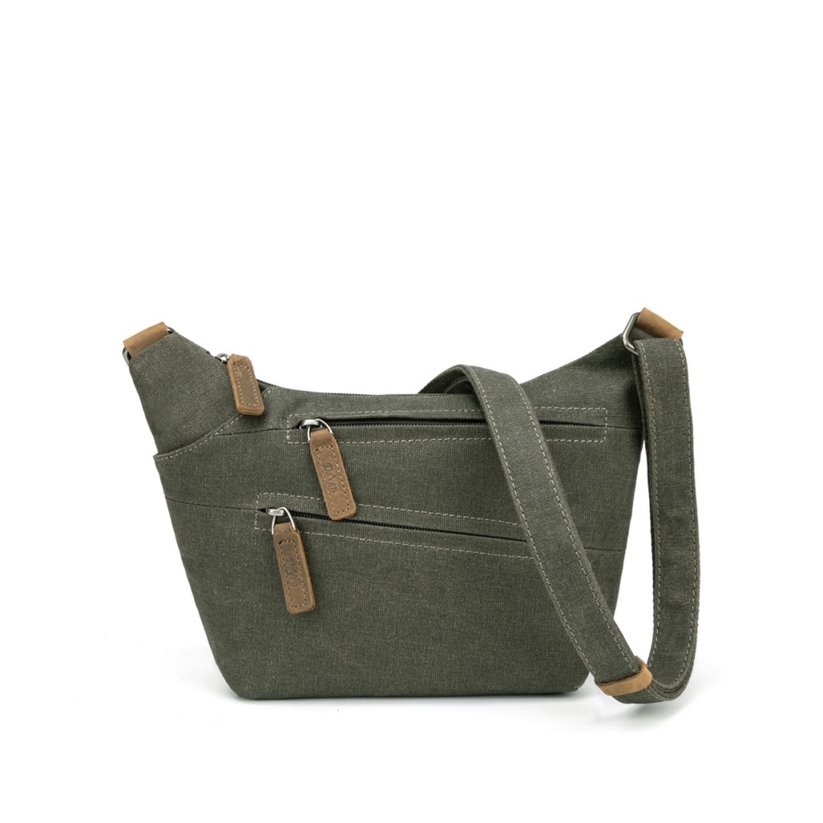 Small Green Waxed Canvas Shoulder Bag