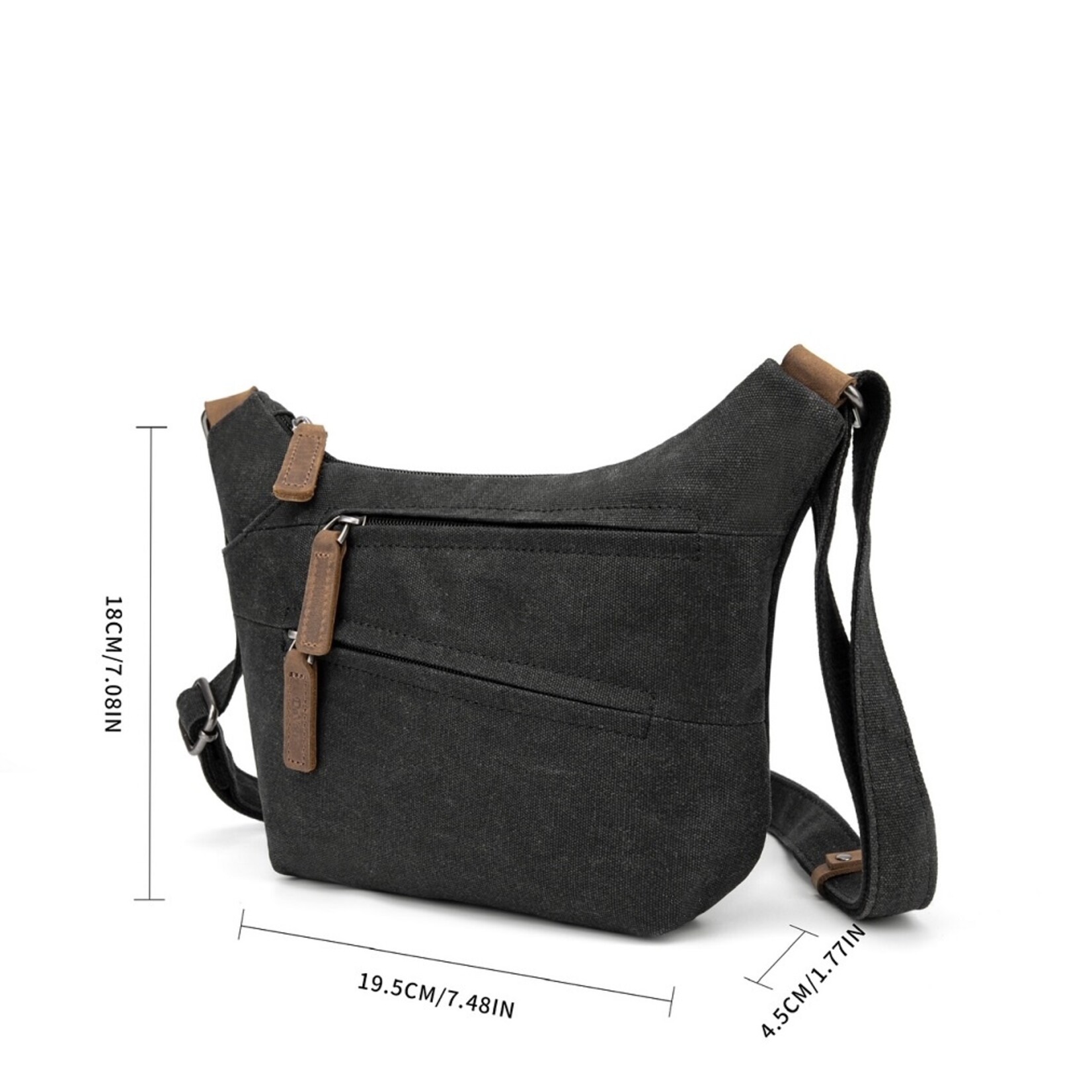 Small Green Waxed Canvas Shoulder Bag