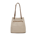 Beige Minimalist Canvas Shoulder Bag
