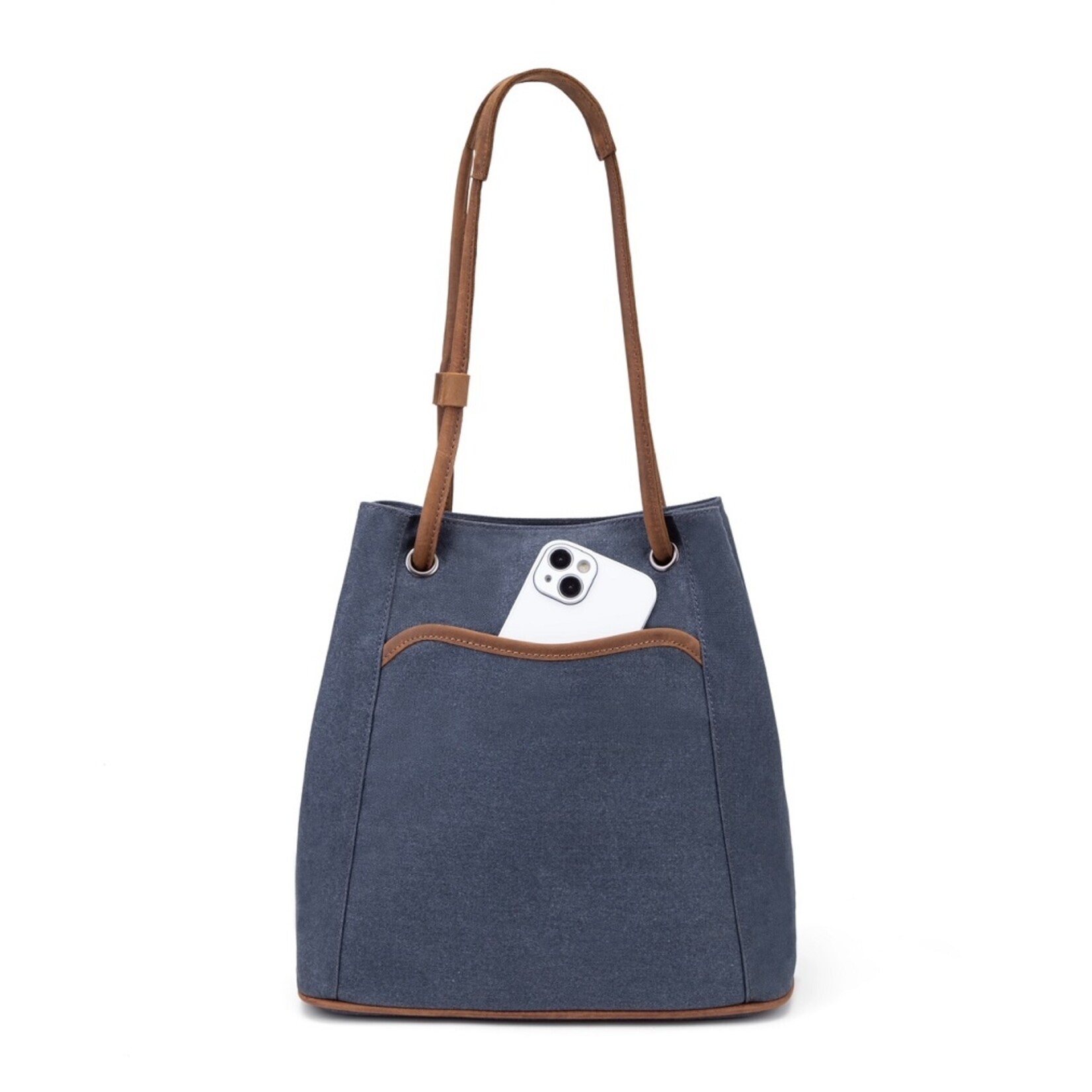 Beige Minimalist Canvas Shoulder Bag