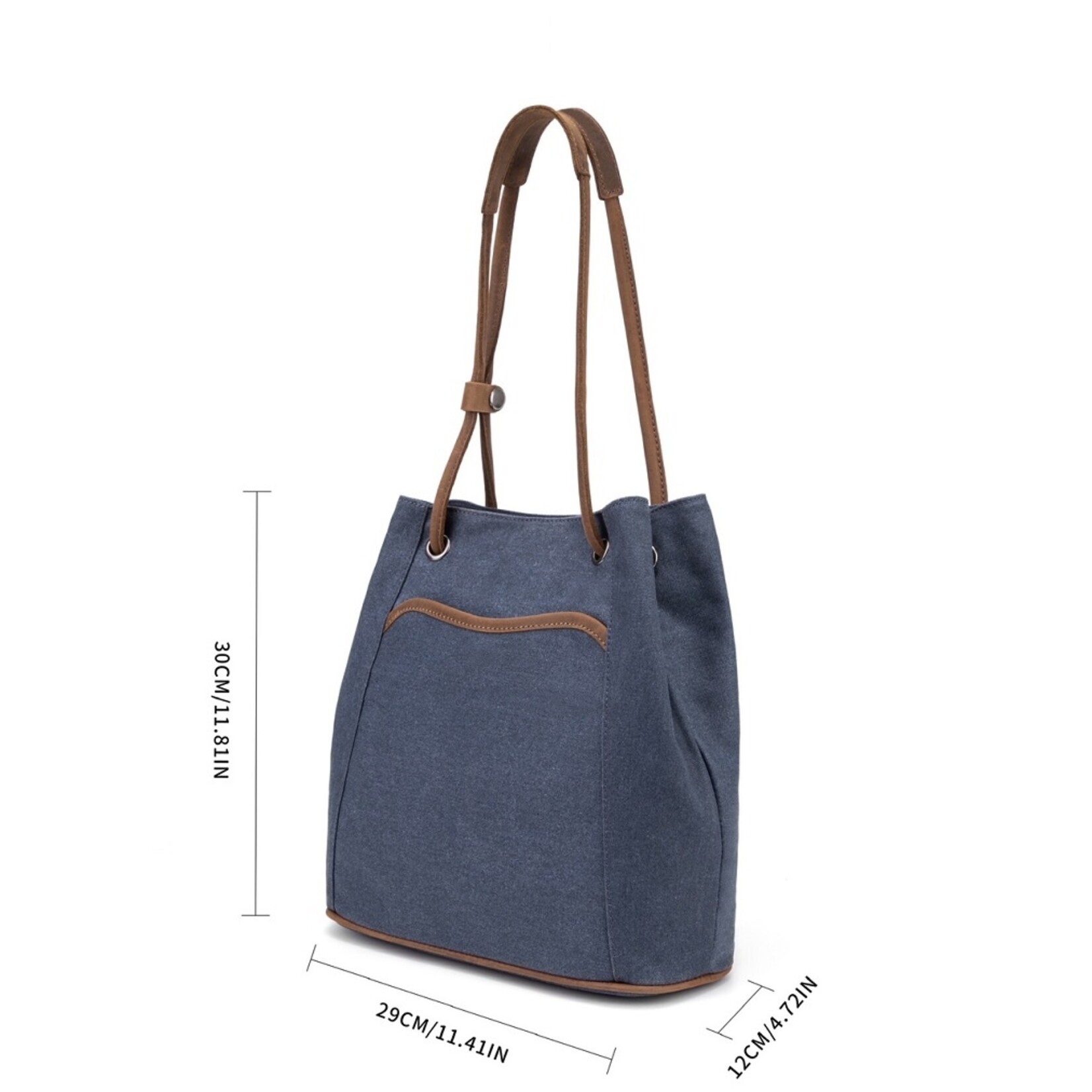 Beige Minimalist Canvas Shoulder Bag