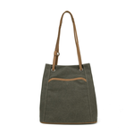 Green Minimalist Canvas Shoulder Bag